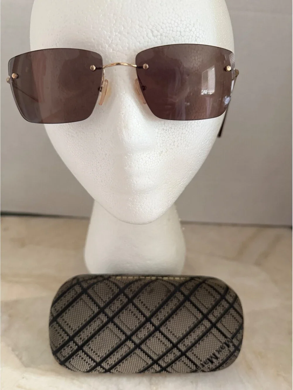 Max Mara Made in Italy Rimless Sunglasses MM 186/S 00004 with Original Case